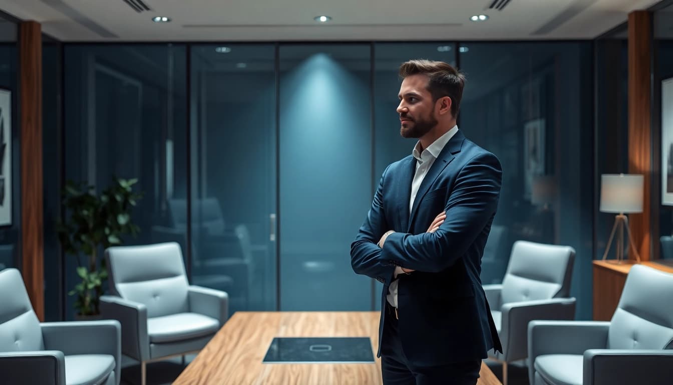 Headhunter IT führt ein Gespräch in einem modernen Büro.
