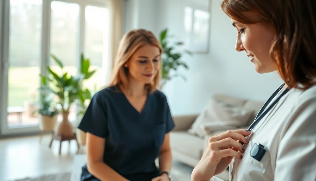 Intensivpflege Frankfurt in a caring environment with a nurse assisting a patient.