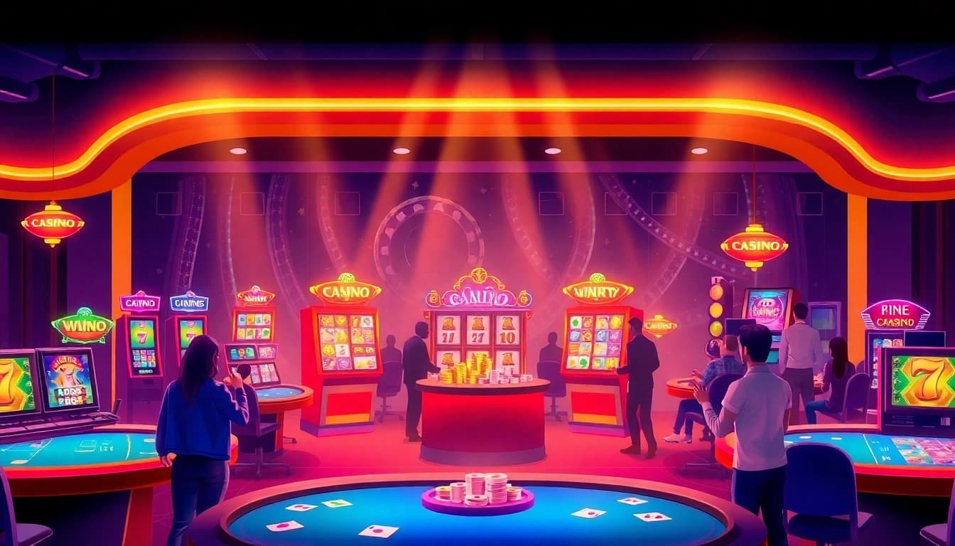 Experience the excitement of casinos ohne lizenz with vibrant gaming setups and engaging players.