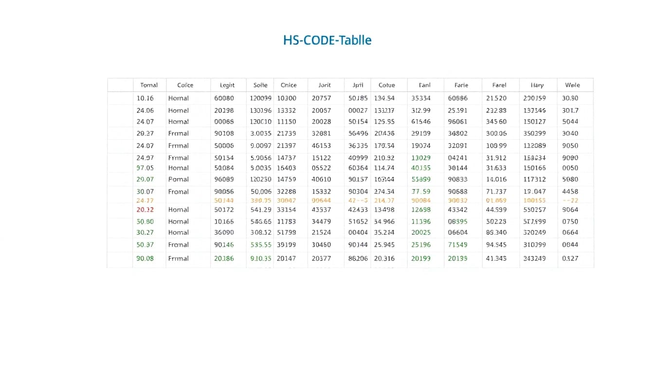 Visualisierung eines HS Codes, um die Struktur und Anwendung der Harmonisierten Systemklassifizierung zu verdeutlichen.