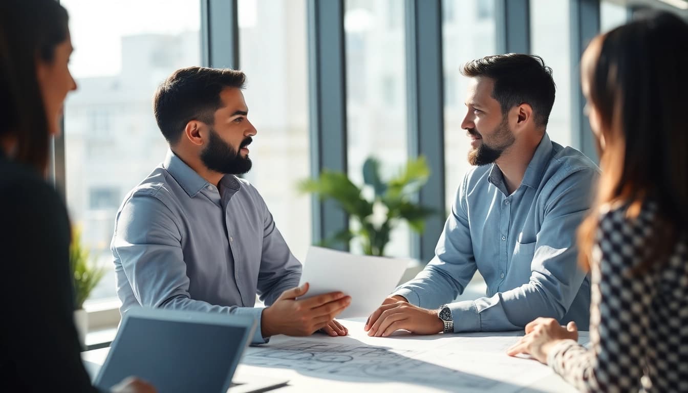 Headhunter Ingenieure beraten erfolgreich Ingenieure in einem modernen Büroumfeld.
