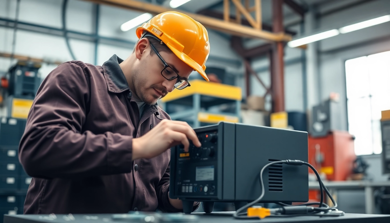 Inspecting prüfung ortsveränderlicher elektrischer Betriebsmittel with precision and professional tools.