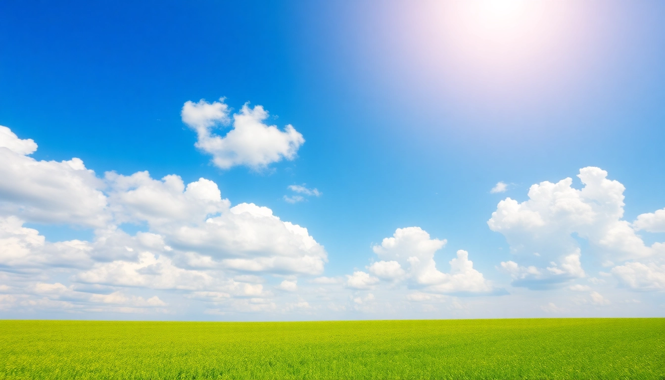 Capture the essence of Klima with a picturesque landscape depicting nature's beauty and harmony.