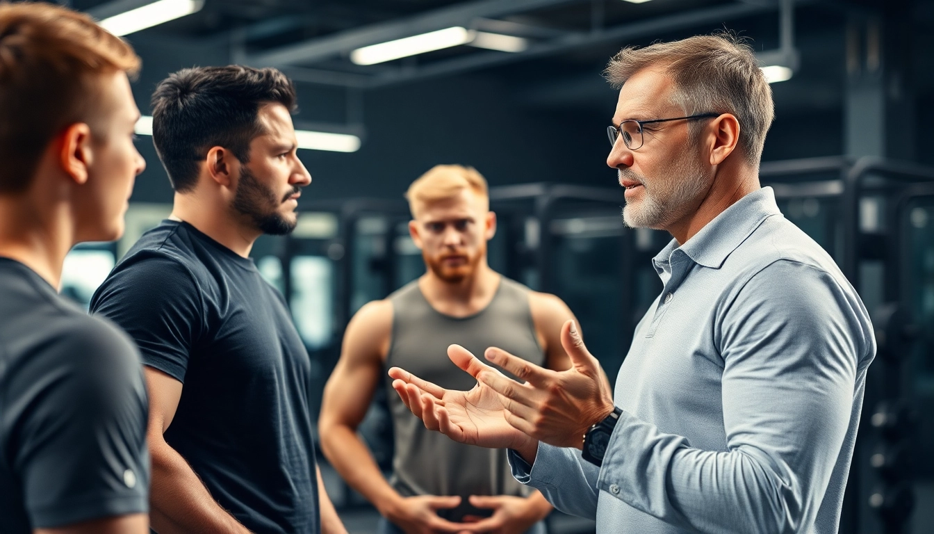 Veranschaulichung des trenbolon preis in einem Fitnesskontext mit einem motivierenden Trainer.