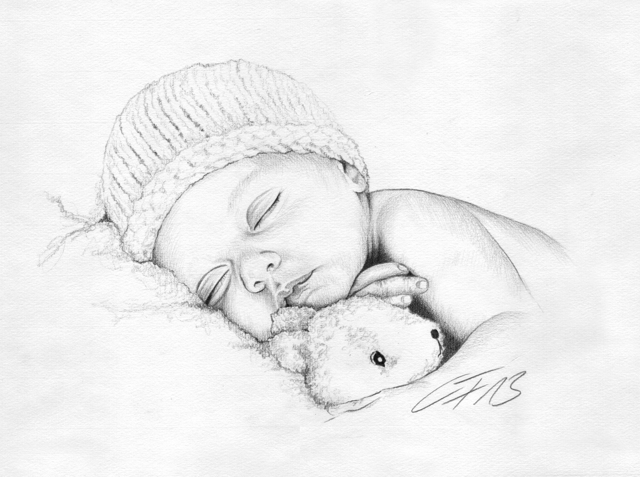 Portrait zeichnen lassen nach Foto – Familienportrait von Families Portrait