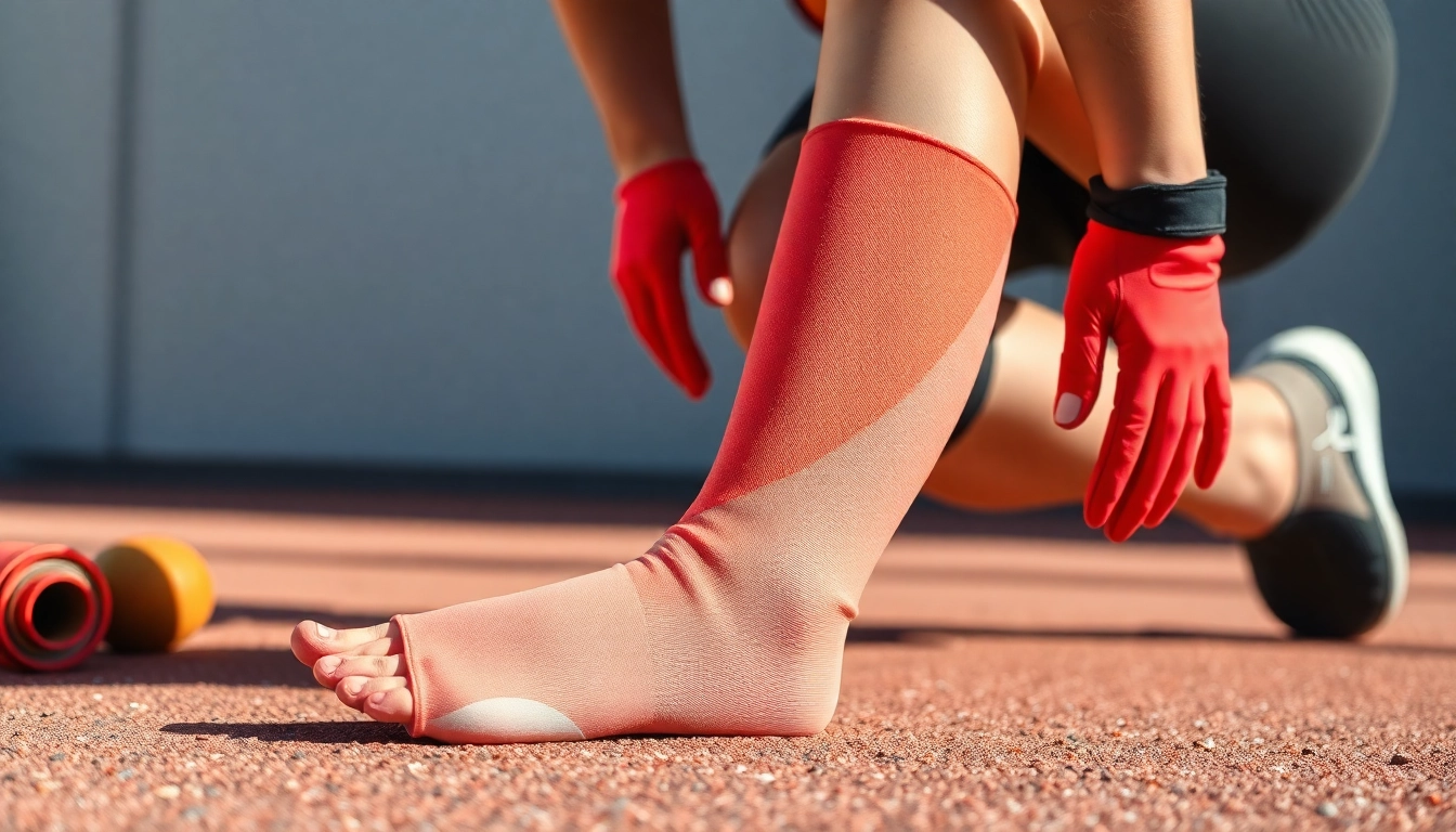 Tragen Sie eine komfortable kniebandage, die für optimale Unterstützung beim Sport sorgt.