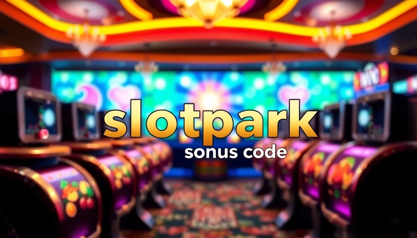 Aktiviere den slotpark bonus code für aufregende Spielgewinne in einem bunten Casino-Setting.