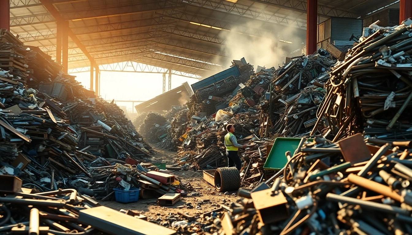 Efficiency in action by Schrotthändler Remscheid as workers sort through scrap metal piles.