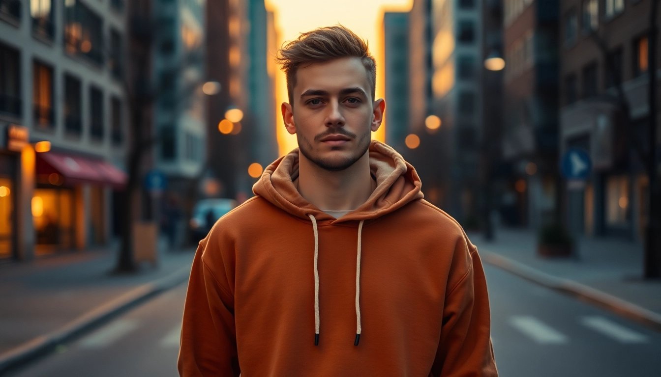 Stylischer oversize hoodie herren in Schwarz, perfekt für lässigen Style und Komfort.