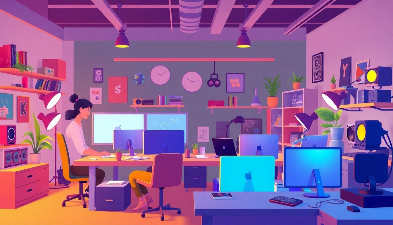 Showcase the Animation Agency's dynamic teamwork environment, emphasizing creative collaboration and innovation.