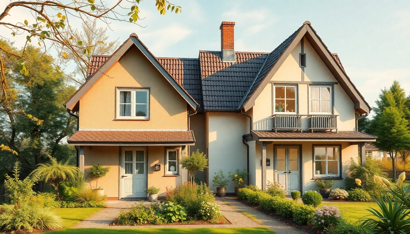 Hausrenovierung zeigt den beeindruckenden Vorher-Nachher-Effekt eines charmanten, renovierten Hauses mit lebendigen Farben und einladendem Design.