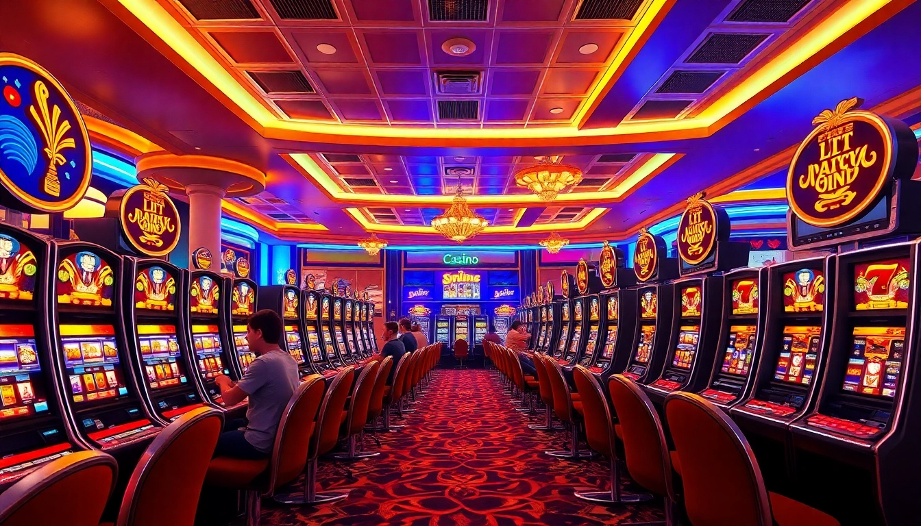 Erleben Sie die besten kostenlosen Online-Casino-Spiele, um echtes Geld ohne Einzahlung zu gewinnen, mit einem lebhaften Casino-Ambiente und fröhlichen Spielern.