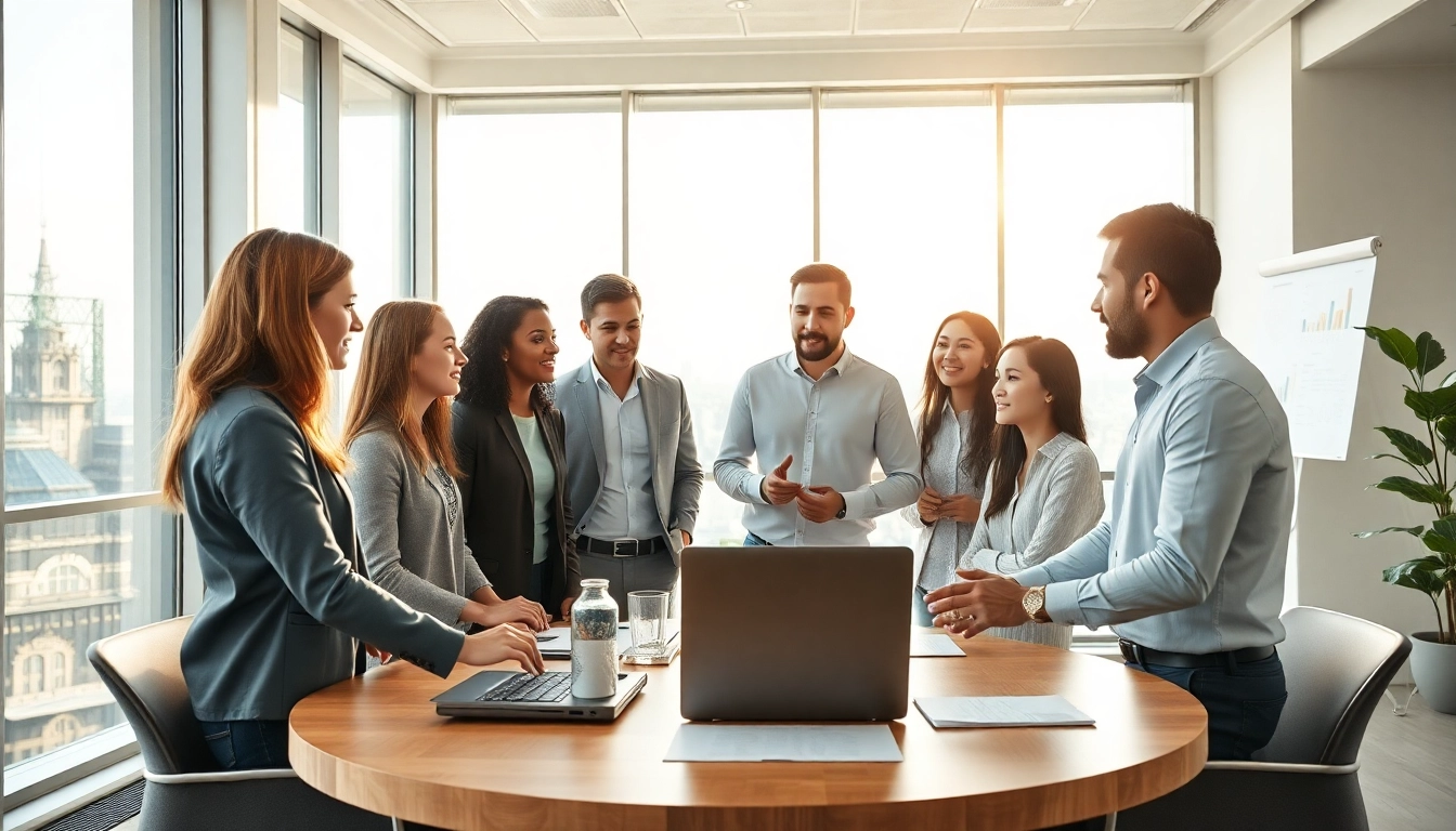 Personalbesetzung in einem modernen Büro mit engagierten Mitarbeitern, die zusammenarbeiten.