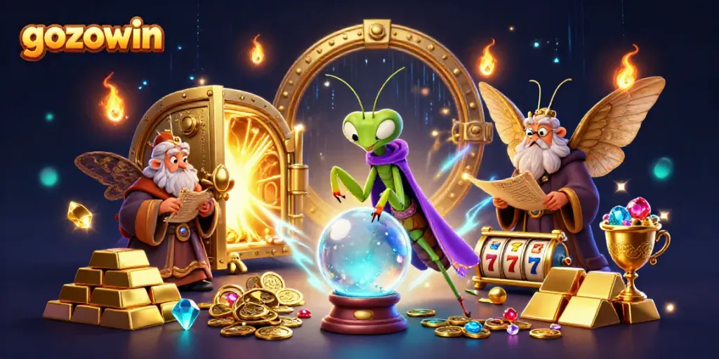 Engage with slots and treasures as the whimsical characters embody the excitement of gozowin casino.