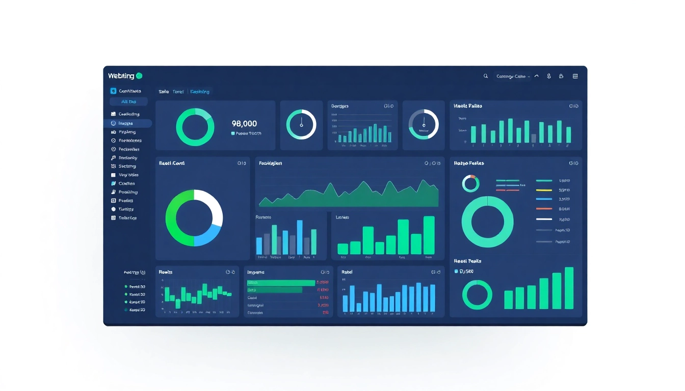Visualisieren Sie den Web-Rang Ihrer Website mit modernen Dashboard-Metriken und ansprechendem Design.