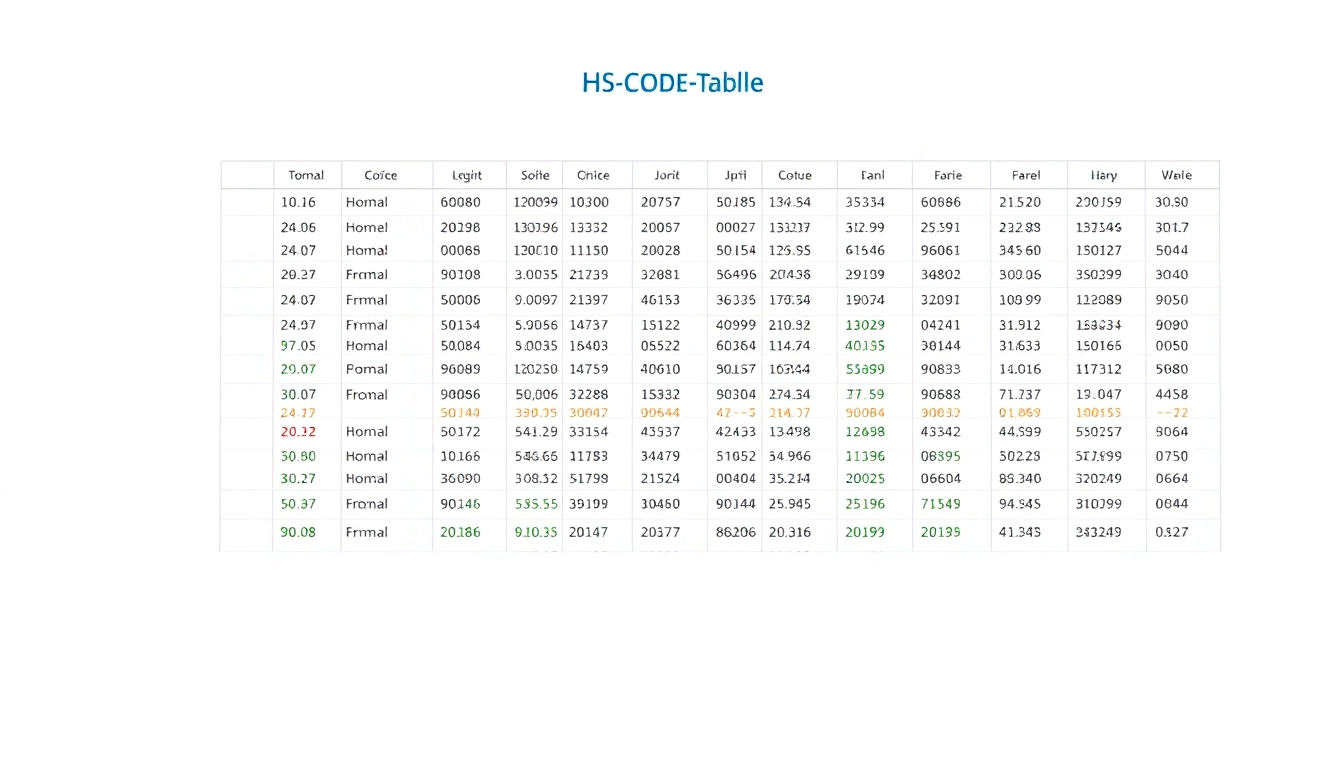 Visualisierung eines HS Codes, um die Struktur und Anwendung der Harmonisierten Systemklassifizierung zu verdeutlichen.