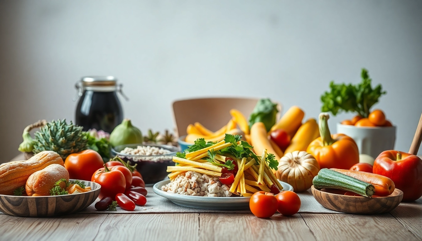 Gesunde Mahlzeit zur Förderung des Gewichtsverlusts mit frischen Zutaten.
