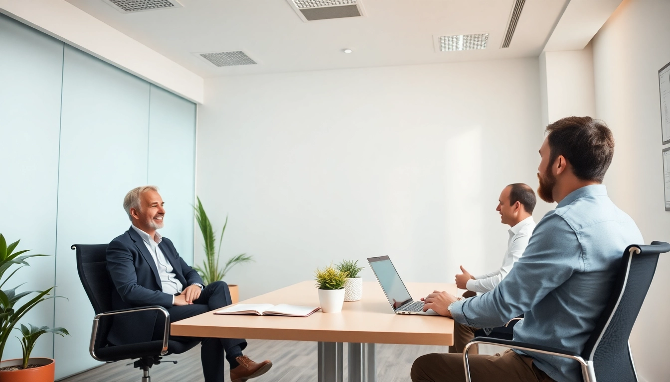 Berater im Büro diskutieren Unternehmensberatung Firmen Strategien für nachhaltigen Erfolg.