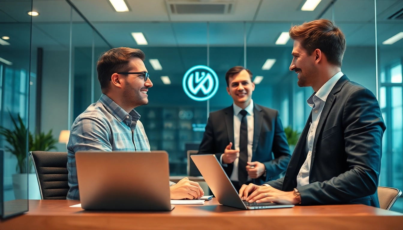 Interaktion zwischen einem Headhunter Bochum und einem Kandidaten in einem modernen Büro.