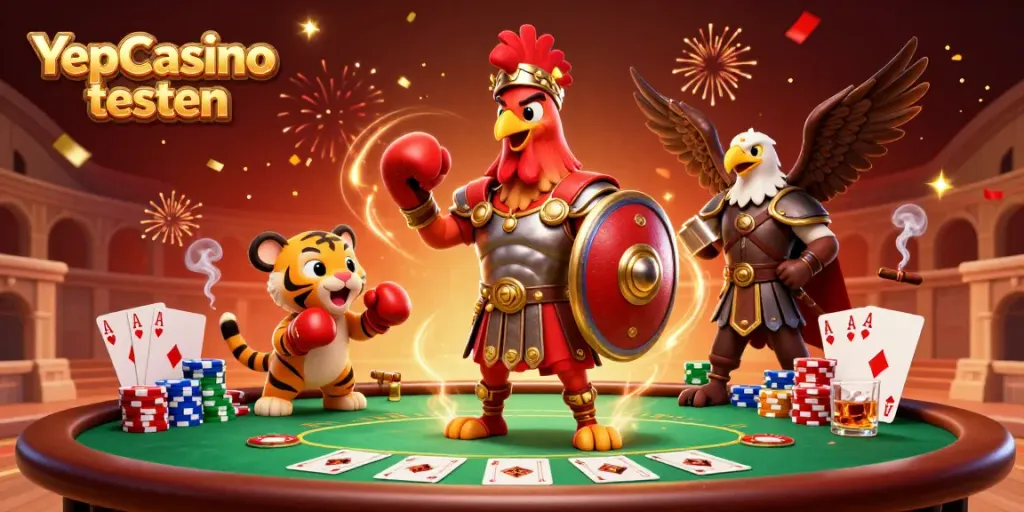 YepCasino testen: Spieler genießen die Atmosphäre eines lebendigen Casinos mit Kartenspielen und Freuden.