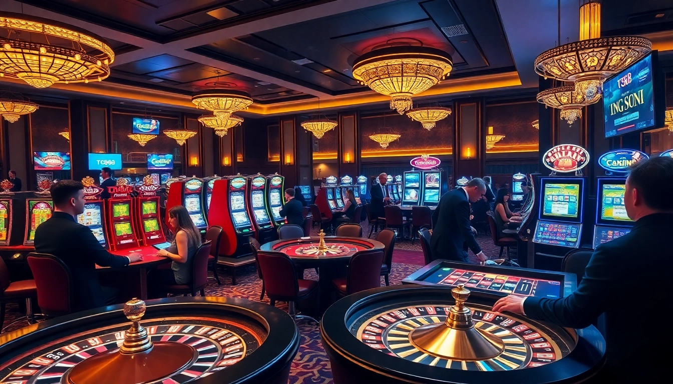 Experience the excitement of tg88 đăng nhập at a vibrant casino with professional dealers and gaming tables.