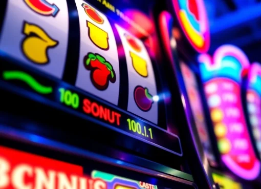 Engage with the exciting Casino Bonus promotions on vibrant slot machines showcasing colorful reels.