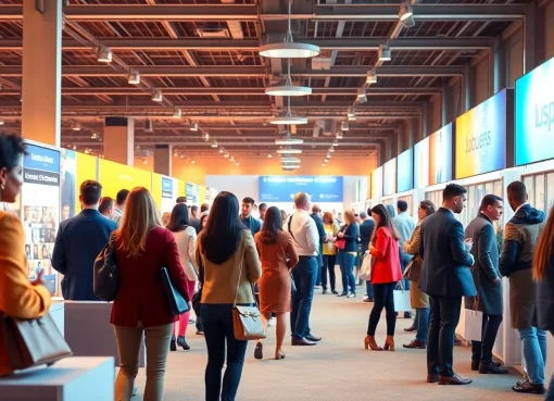 Discover engaging Stellenangebote at a bustling job fair showcasing diverse opportunities and eager job seekers.