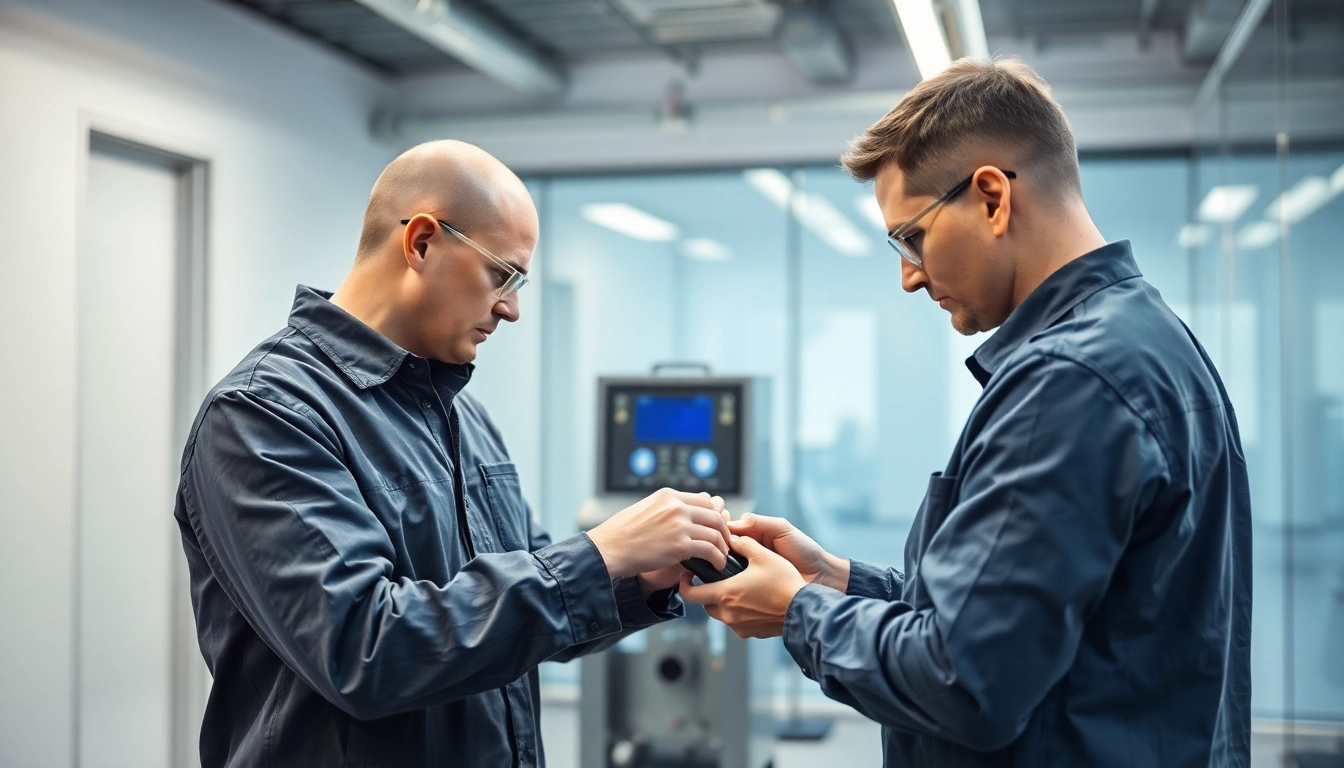 Überprüfung der DGUV V3 Prüfung an einem elektrischen Gerät in einem Büro.