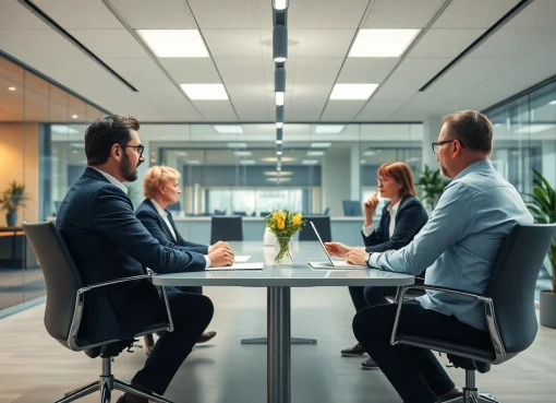 Berater im Büro evaluieren Top Unternehmensberatung Strategien effektiv.