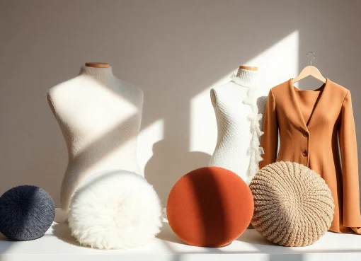 Kleiderbügel arranged artistically, showcasing diverse styles and materials for efficient clothing storage.