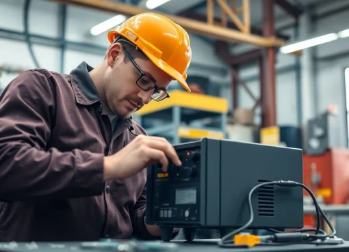 Inspecting prüfung ortsveränderlicher elektrischer Betriebsmittel with precision and professional tools.
