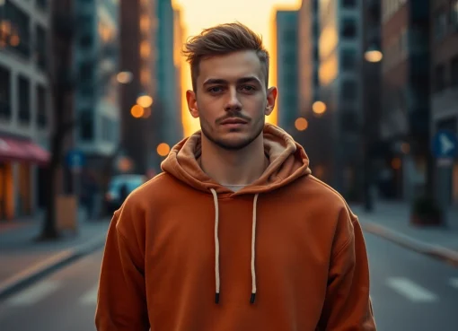Stylischer oversize hoodie herren in Schwarz, perfekt für lässigen Style und Komfort.