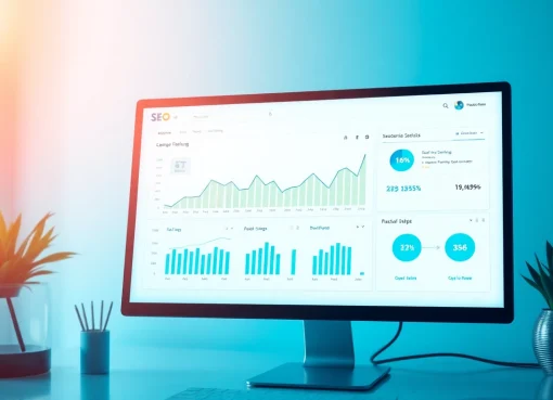 Grafik zeigt ein modernes Dashboard zur Analyse des SEO-Rankings für eine verbesserte online Sichtbarkeit.