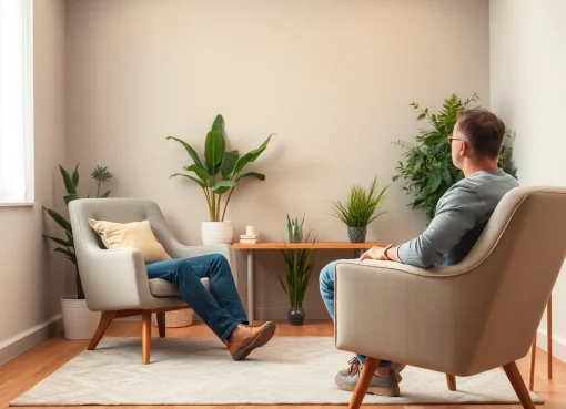 Hypnose Köln: Therapeutisches Setting während einer Hypnosetherapie-Sitzung in Köln mit entspannter Atmosphäre und Natur.