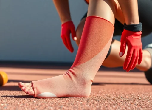 Tragen Sie eine komfortable kniebandage, die für optimale Unterstützung beim Sport sorgt.