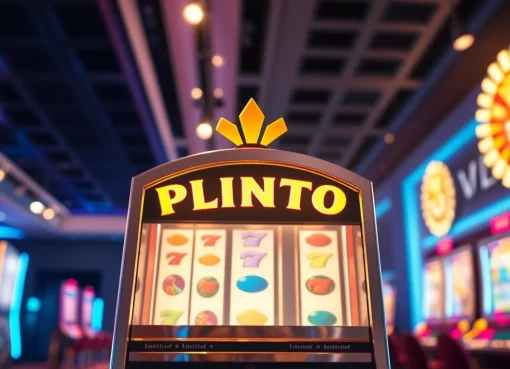 Erleben Sie das aufregende Plinko Casino mit einem modernen Spielautomat, der farbenfroh leuchtet und einladend aussieht.