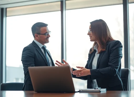 Headhunter Saarbrücken bei einem professionellen Gespräch mit einem Klienten.