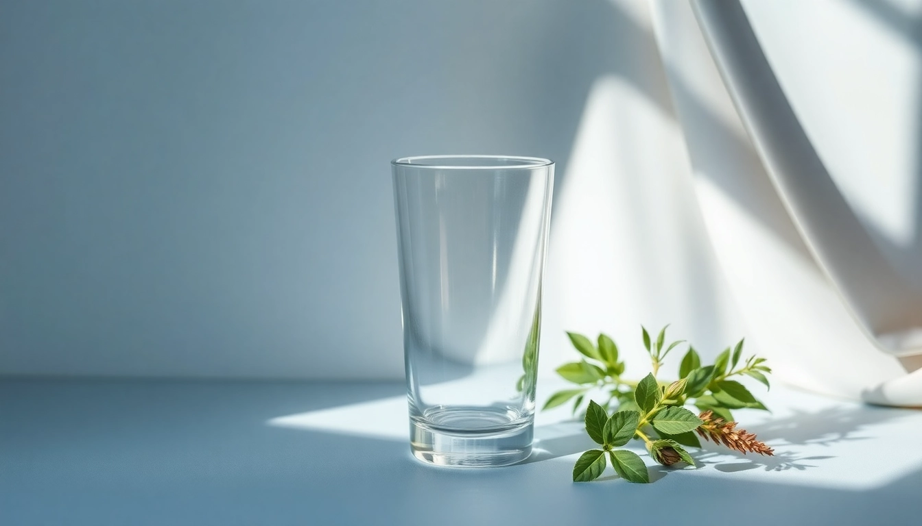 Entdecken Sie die Vorteile von olloidales Silber kaufen – Ein Glas Silberwasser mit frischen Kräutern.