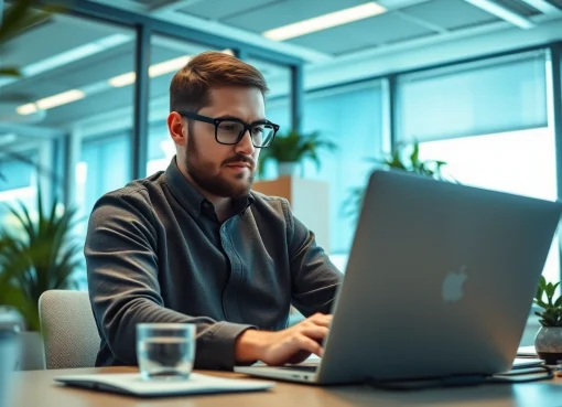Headhunter IT konzentriert sich auf die Rekrutierung in einem modernen Büro.