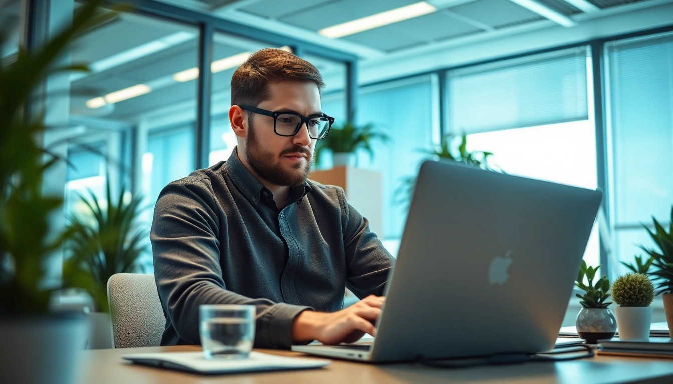 Headhunter IT konzentriert sich auf die Rekrutierung in einem modernen Büro.