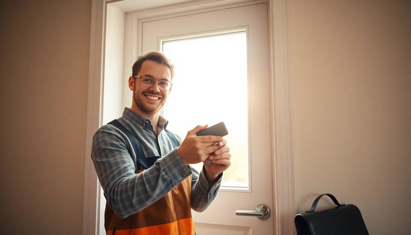 Techniker öffnet eine Tür professionell im Schlüsselnotdienst Berlin.