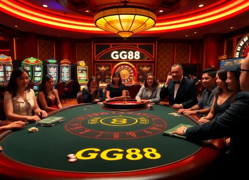 Experience the excitement of gaming with GG88 at a luxurious casino table.
