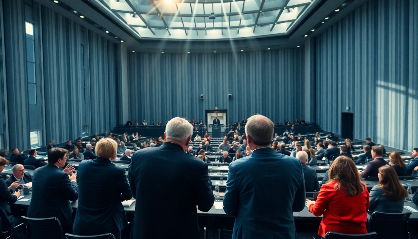 Politiker diskutieren leidenschaftlich bei einem Bundestagsmeeting; Deutschland Politik News fokussiert.