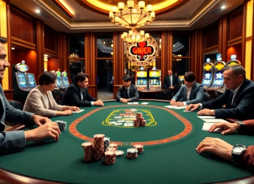A thrilling poker game scene at 888new.com, showcasing colorful chips and vibrant casino ambiance.