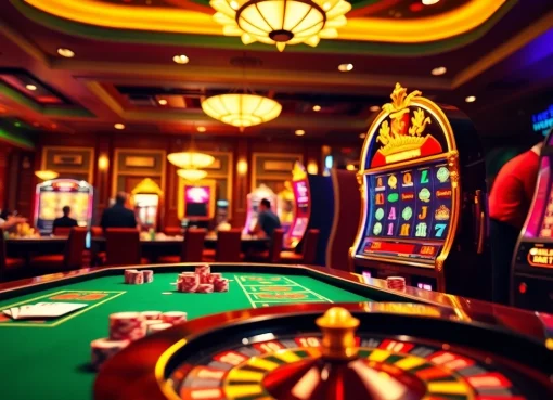 Players enjoying poker at 789club's upscale casino table, experiencing high-stakes excitement.