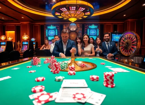 Experience the thrill of gambling at U888 with vibrant casino tables and exciting gameplay.