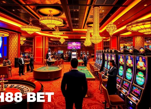 Experience the excitement of DH88 BET with vibrant roulette wheels and engaged gamblers.
