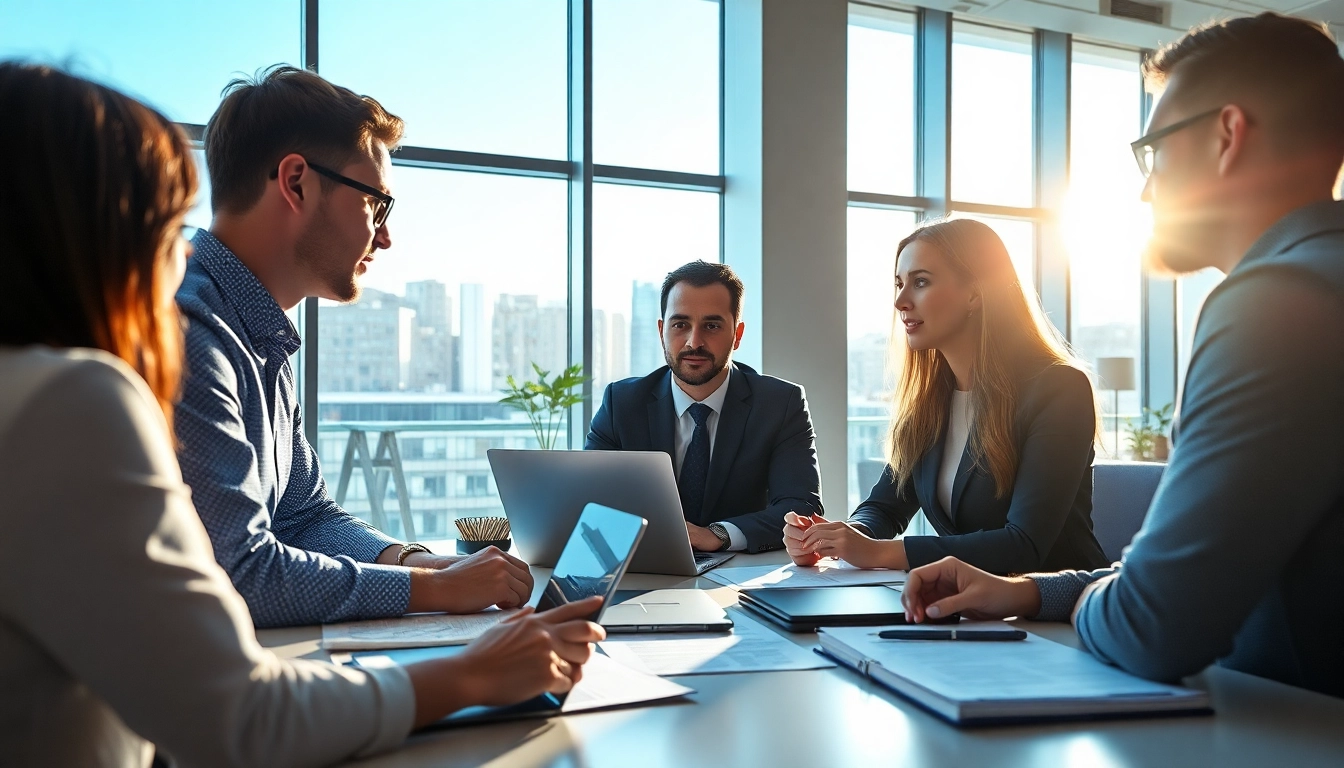 Headhunter IT bespricht Karrierechancen mit Kandidaten in einem modernen Büro.