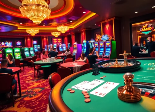 Players celebrating winnings at AZ88, showcasing a vibrant casino environment.