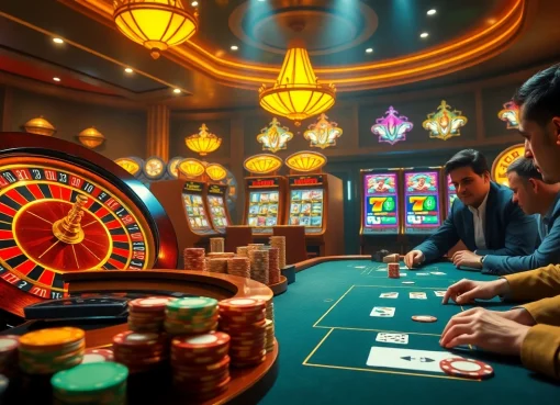 Engage in dynamic betting at link lc88 with vibrant poker games and colorful roulette wheels.